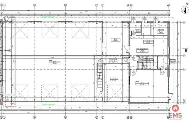 Hala z zapleczem biurowo-socjalnym, 570 m2