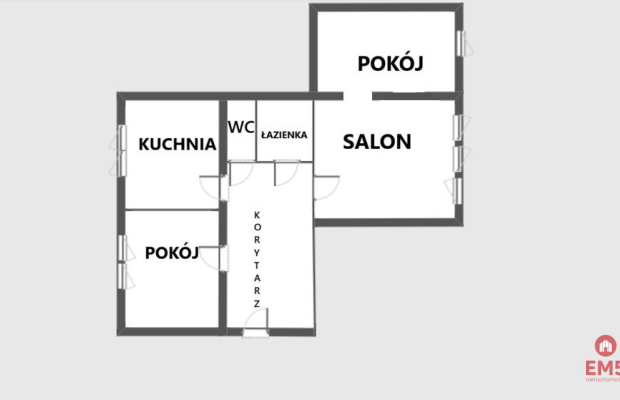 Piasta 3 pokoje  do aranżacji