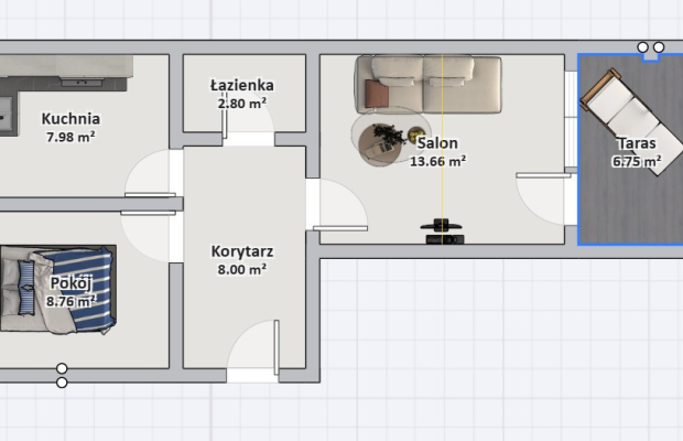 2 pokoje 44m2 Ul.Dubois