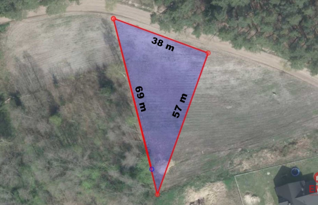 Działka budowlana pod lasem. 1085 m2