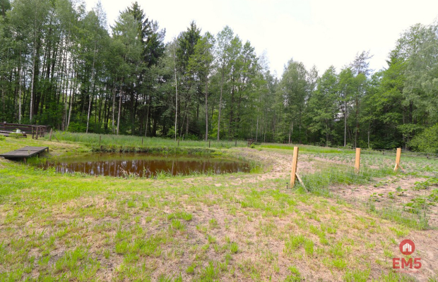 Działka budowlana, staw, ogrodzenie