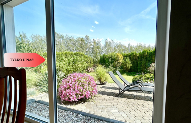 Parterowy dom, garaż, ogród, jezioro, Mazury