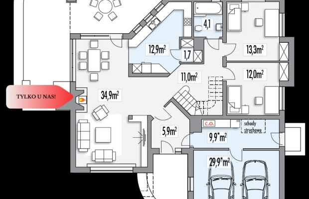 Duży dom wg projektu Lawenda 2 do wykończenia