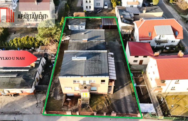 Dom z Lokalem  i Halą produkcyjną, 2 garaże, Iława