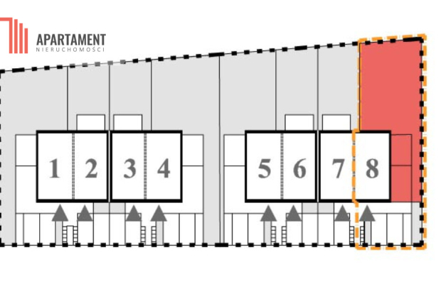 Ostatni skrajny segment z dużym ogrodem