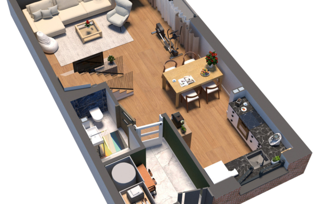 Ostatni skrajny segment z dużym ogrodem