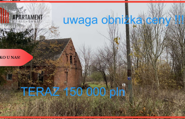 Duża działka z domem do odbudowy bądź rozbiórki