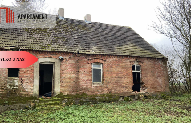 Duża działka z domem do odbudowy bądź rozbiórki