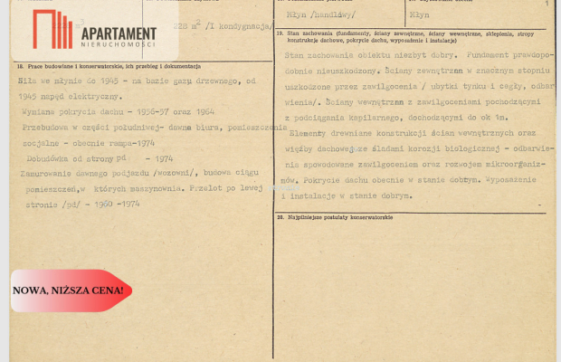 Mogilno – młyn z historią, 800m² pod działalność