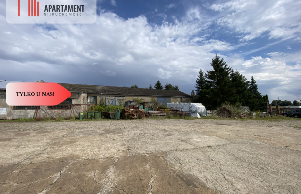 Obiekt magazynowo-biurowy z utwardzonym placem.