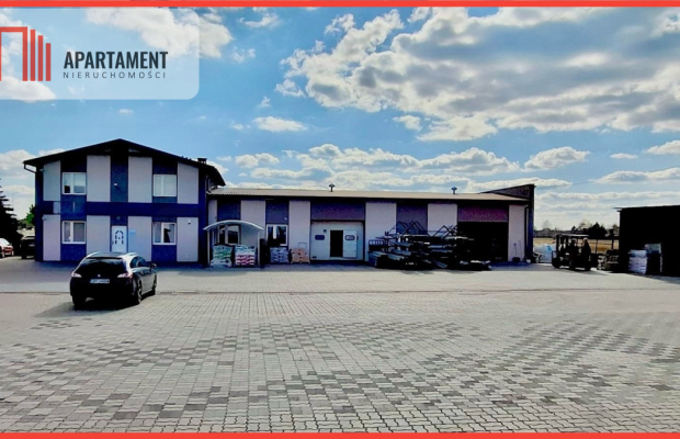 Hala z biurami, placem i mieszkaniem na piętrze