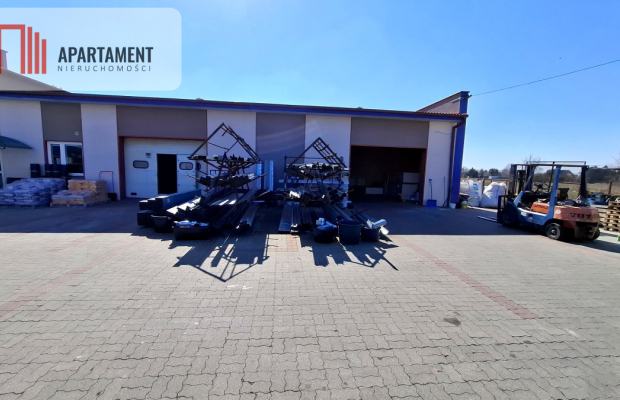 Hala z biurami, placem i mieszkaniem na piętrze