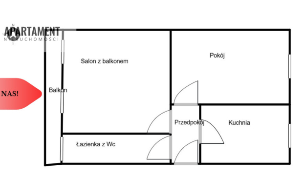 Mieszkanie w Nakle na Łokietka, 2 pokoje, 51mkw