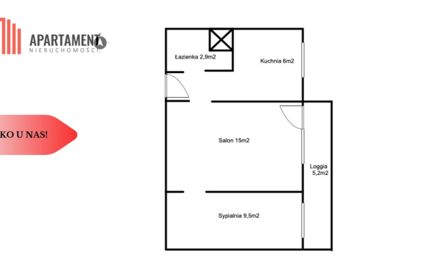 Mieszkanie 2 pokoje | Parter | Szwederowo | Balkon