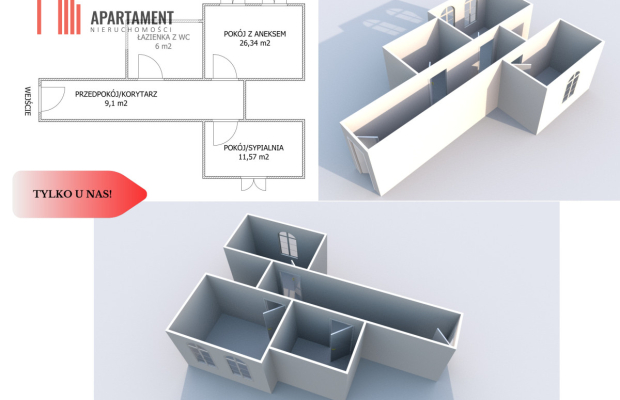Parter, 2 pokoje, kamienica po remoncie, KW