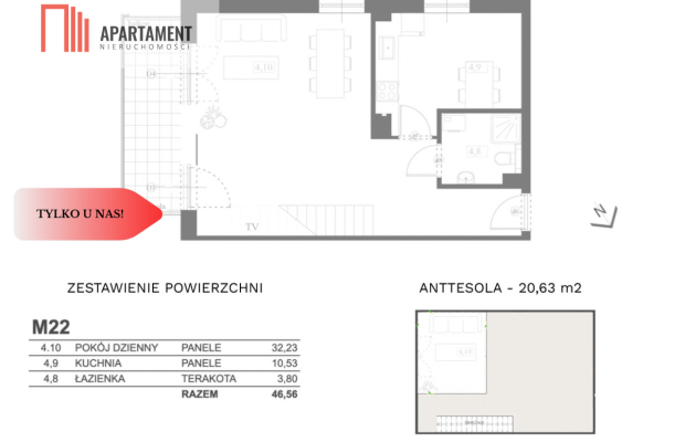 Prestiżowe trzypokojowe z antresolą