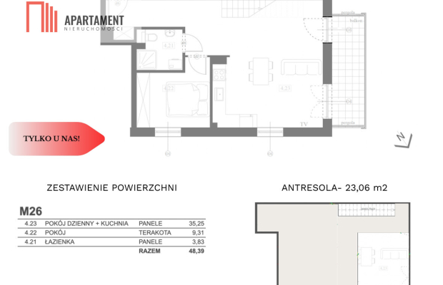 Prestiżowe trzypokojowe z antresolą