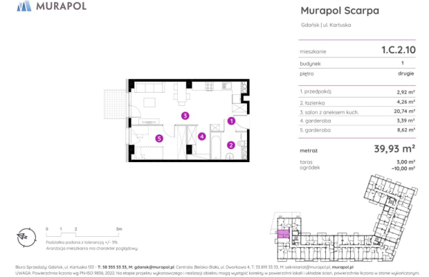Udogodnienia:	blisko centrum; dogodny dostęp do miejskiej komunikacji; pakiet antysmogowy; smart home; w pobliżu inwestycji zna