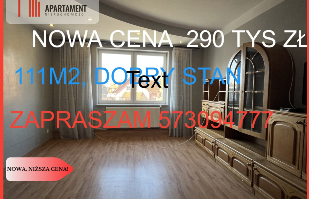 Barwice,duże mieszkanie 111 m2, cena,lokalizacja.