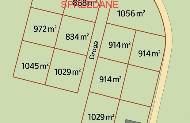 Iwno-działki budowlane koło Kcyni od 800m2 do 1056