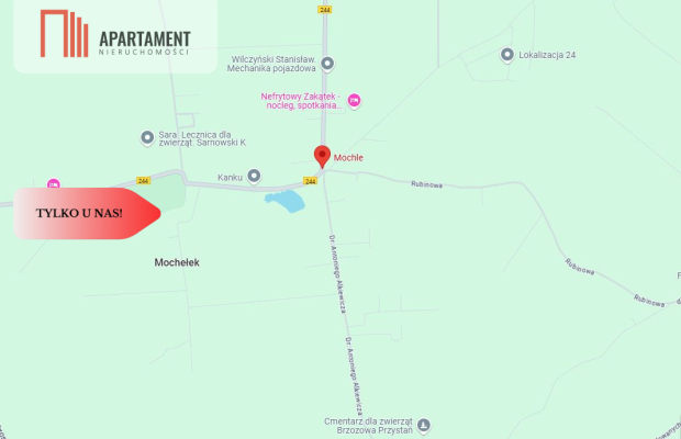 Mochle 1000m2 działka z WZ media