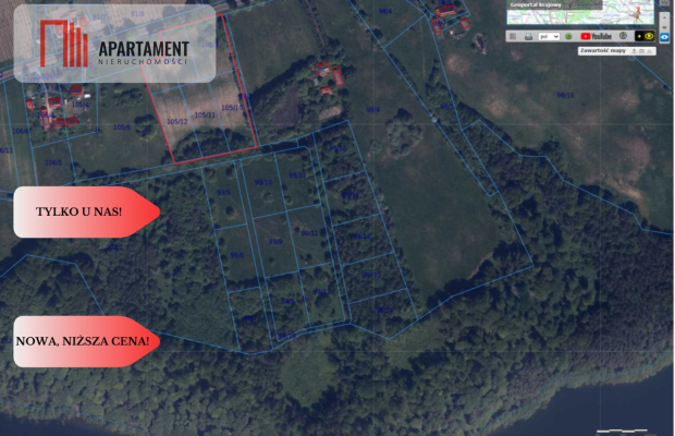 Obniżka ceny! Działki blisko jeziora Komorze