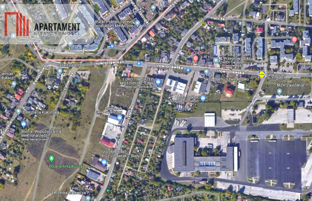 Działka inwestycyjna - market, przychodnia