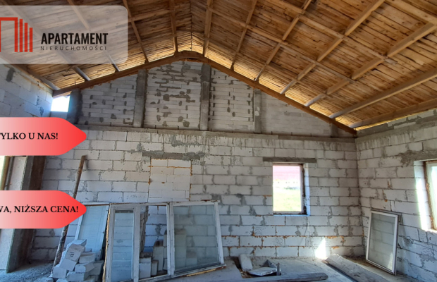 Duża Działka z domem w budowie z dostępem do rzeki