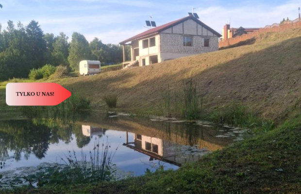 Duża Działka z domem w budowie z dostępem do rzeki