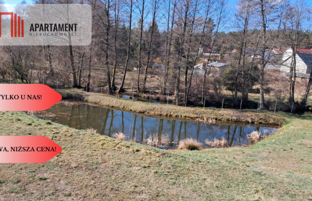 Duża Działka z domem w budowie z dostępem do rzeki