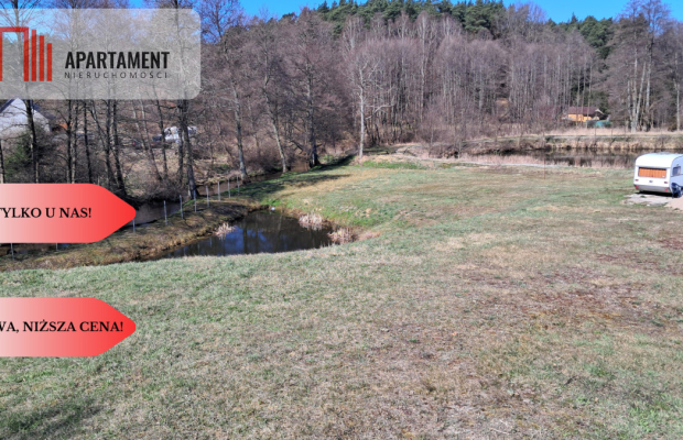 Duża Działka z domem w budowie z dostępem do rzeki