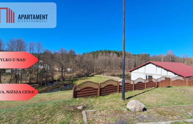 Duża Działka z domem w budowie z dostępem do rzeki