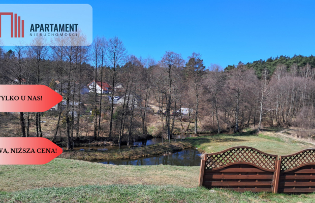 Duża Działka z domem w budowie z dostępem do rzeki