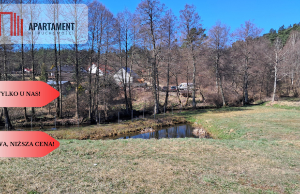 Duża Działka z domem w budowie z dostępem do rzeki