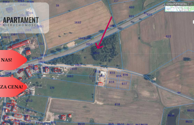 Działka budowlana przy drodze krajowej nr 20!!