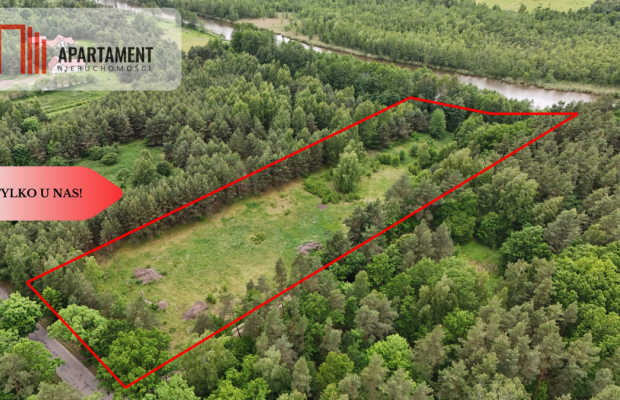 Działka z linią brzegową – Mazury, media, WZ!