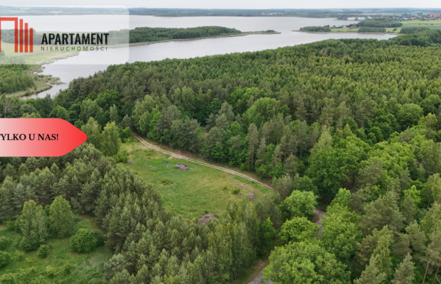 Działka z linią brzegową – Mazury, media, WZ!
