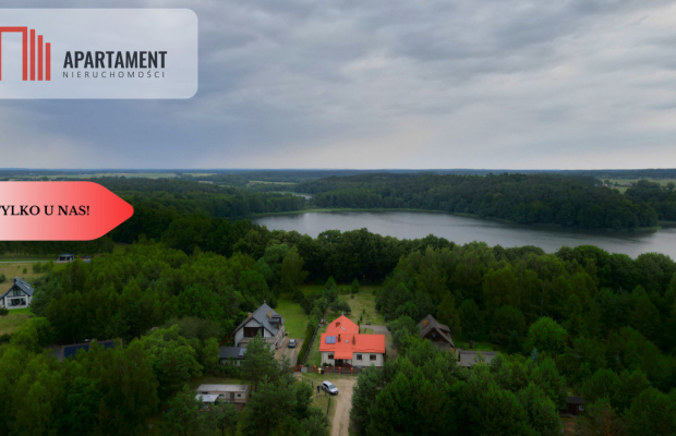 Działka budowlana zadrzewiona las jezioro