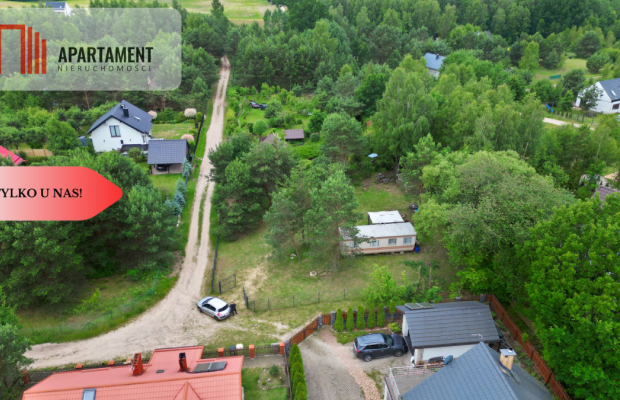 Działka budowlana zadrzewiona las jezioro