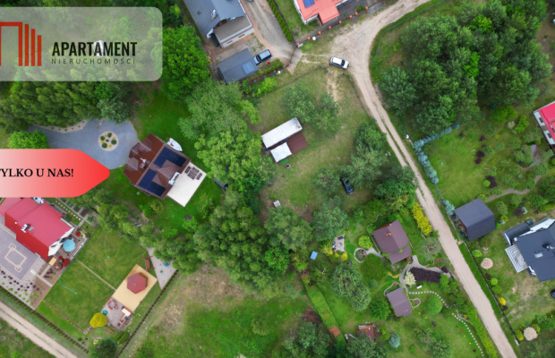 Działka budowlana zadrzewiona las jezioro