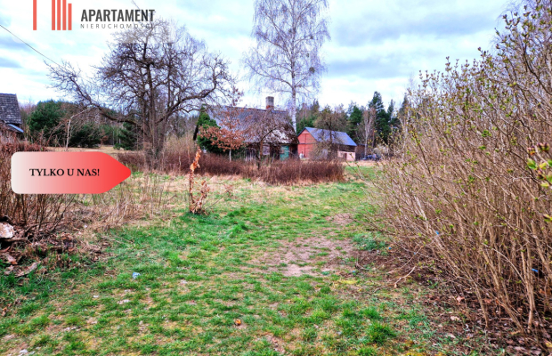 Działka budowlana z drewnianym domkiem.Tylko u nas