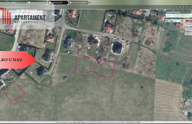 Działka pod zabudowę mieszkaniowo-usługową.