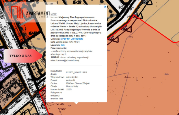 Działka budowlana/mpzp/Uskorz Mały