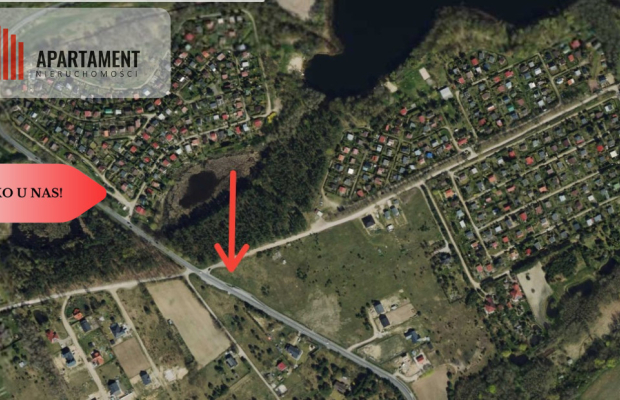 Duża narożna działka z prądem, las, jezioro.