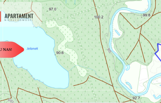 Działka  1,140 ha w lesie, przy rzece Wda-Smolniki