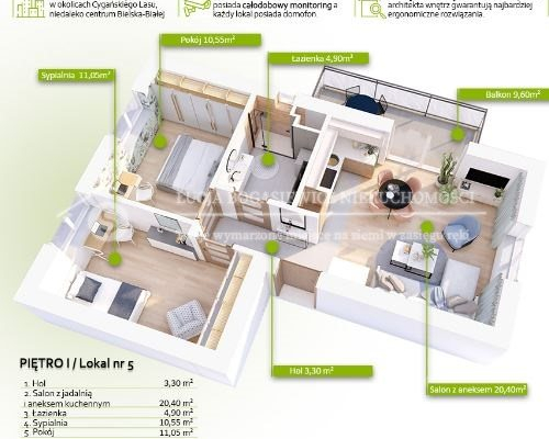 NOWOCZESNE 3-POKOJOWE MIESZKANIE | BALKON | WYSOKI STANDARD | NOWA INWESTYCJA 

 Na sprzedaż nowoczesne mieszkanie o funkcjonal