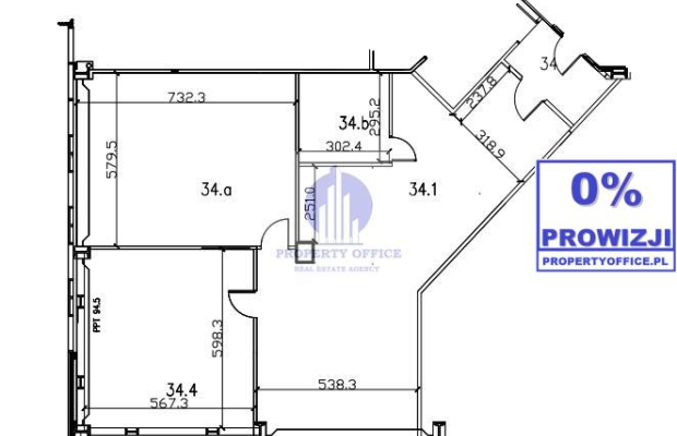 Mokotów: lokal biurowy 173,80m2 na wynajem