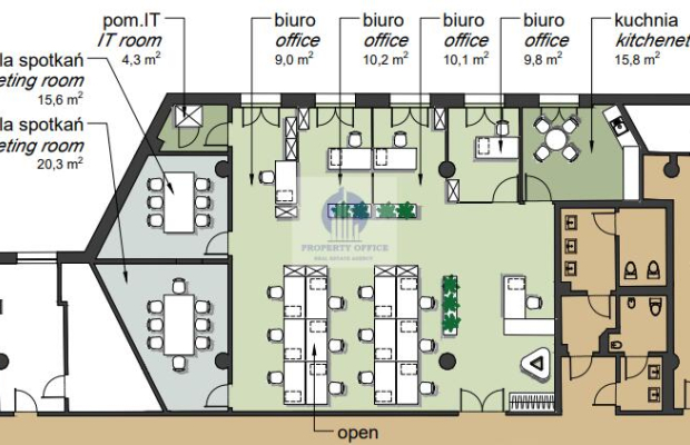 Żoliborz: biuro 237m2 do wynajęcia