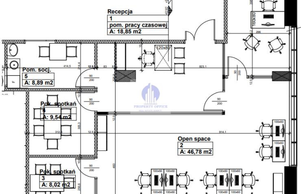 Ochota: lokal biurowy 110m2 do wynajęcia