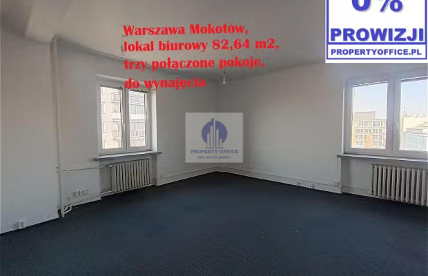 Mokotów: lokal biurowy 82,64m2 do wynajęcia